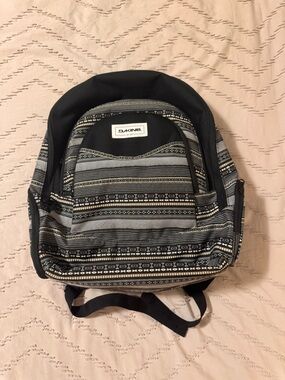 Dakine Black and Gray Striped Pattern Backpack